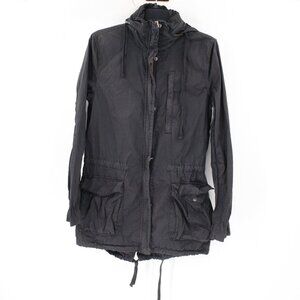 James perse jacket Women's 1 yosemite hooded parka utility fishtail cotton nylon